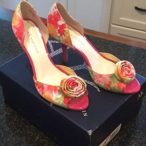 Anne Klein Floral Open Toe Heels